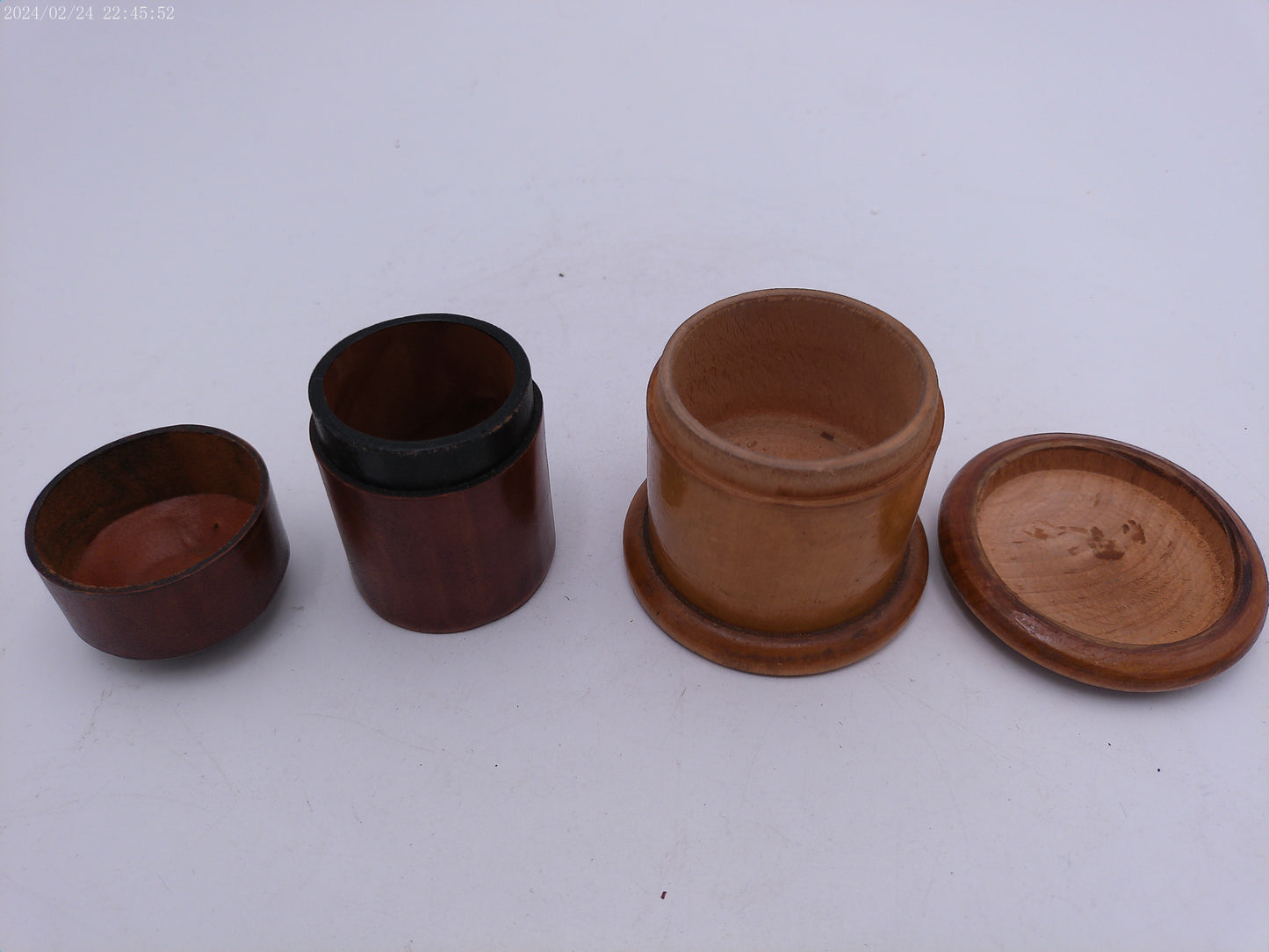 Round Wooden Containers Lot of 2 Vintage