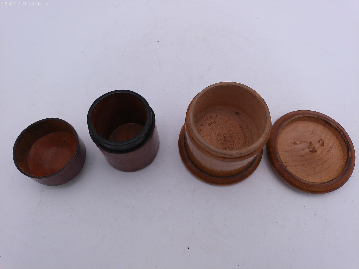 Round Wooden Containers Lot of 2 Vintage