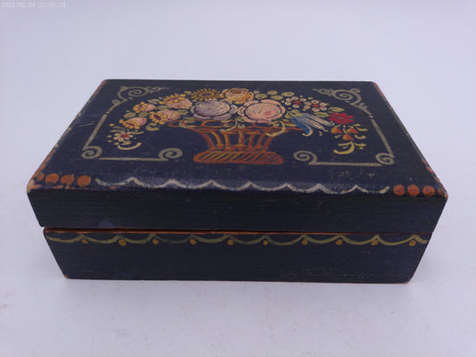 Jewelry Box Mid 19th century  Hand Painted