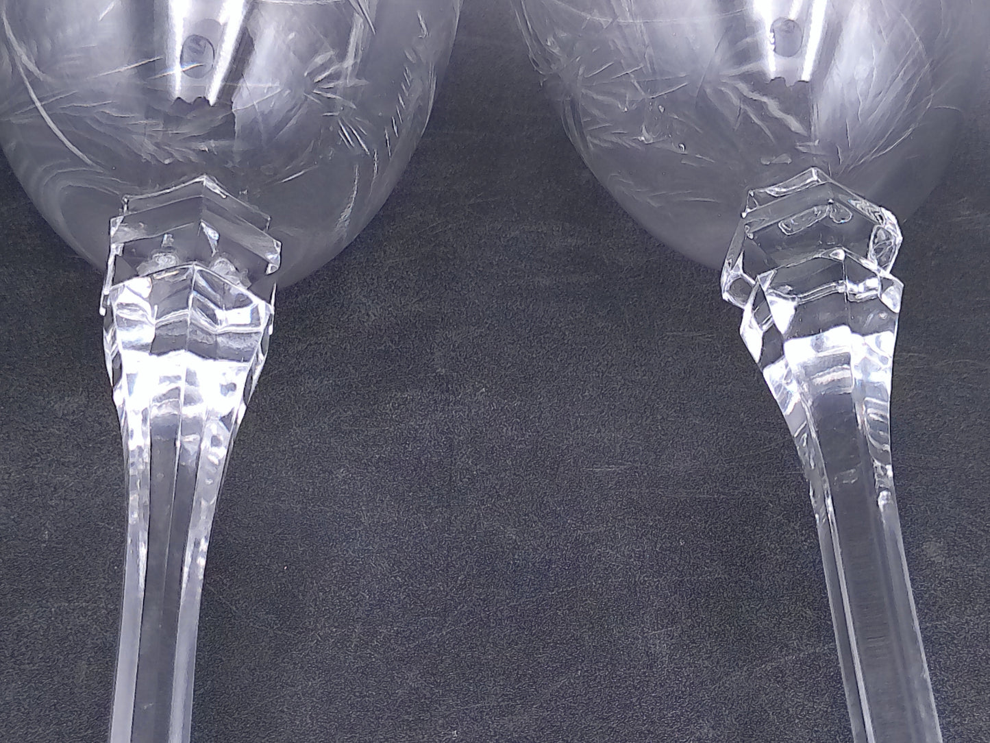 Crystal Glasses Lot of 2 Water Wine Goblet