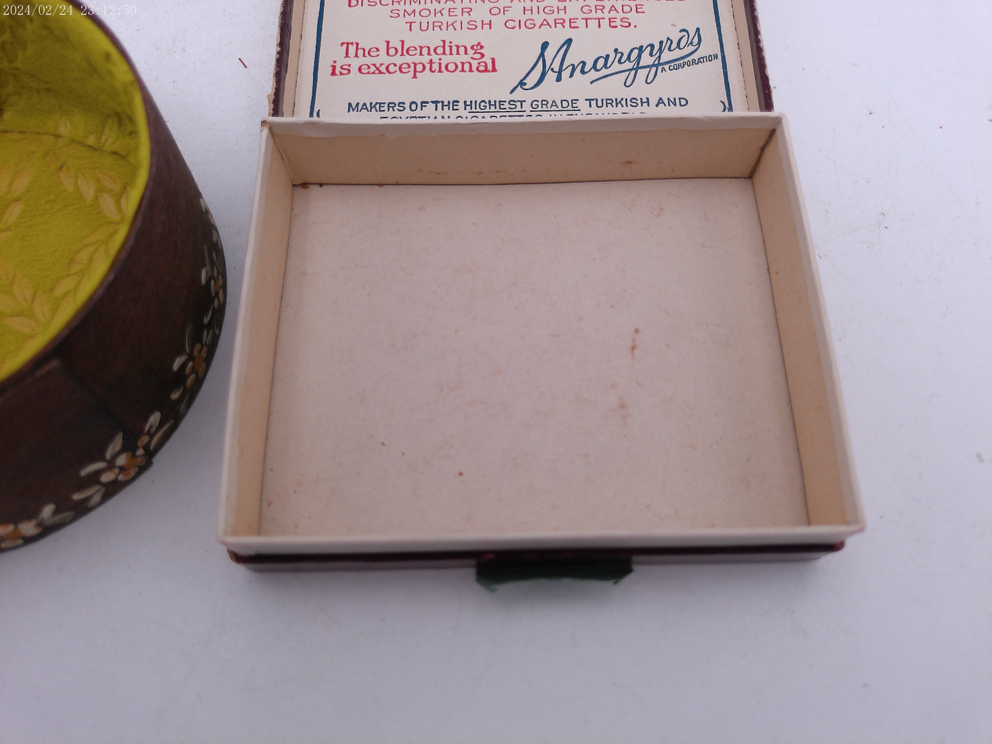Vtg Old By Lorillard Co S Anargyros Tobacco tin box and other round box