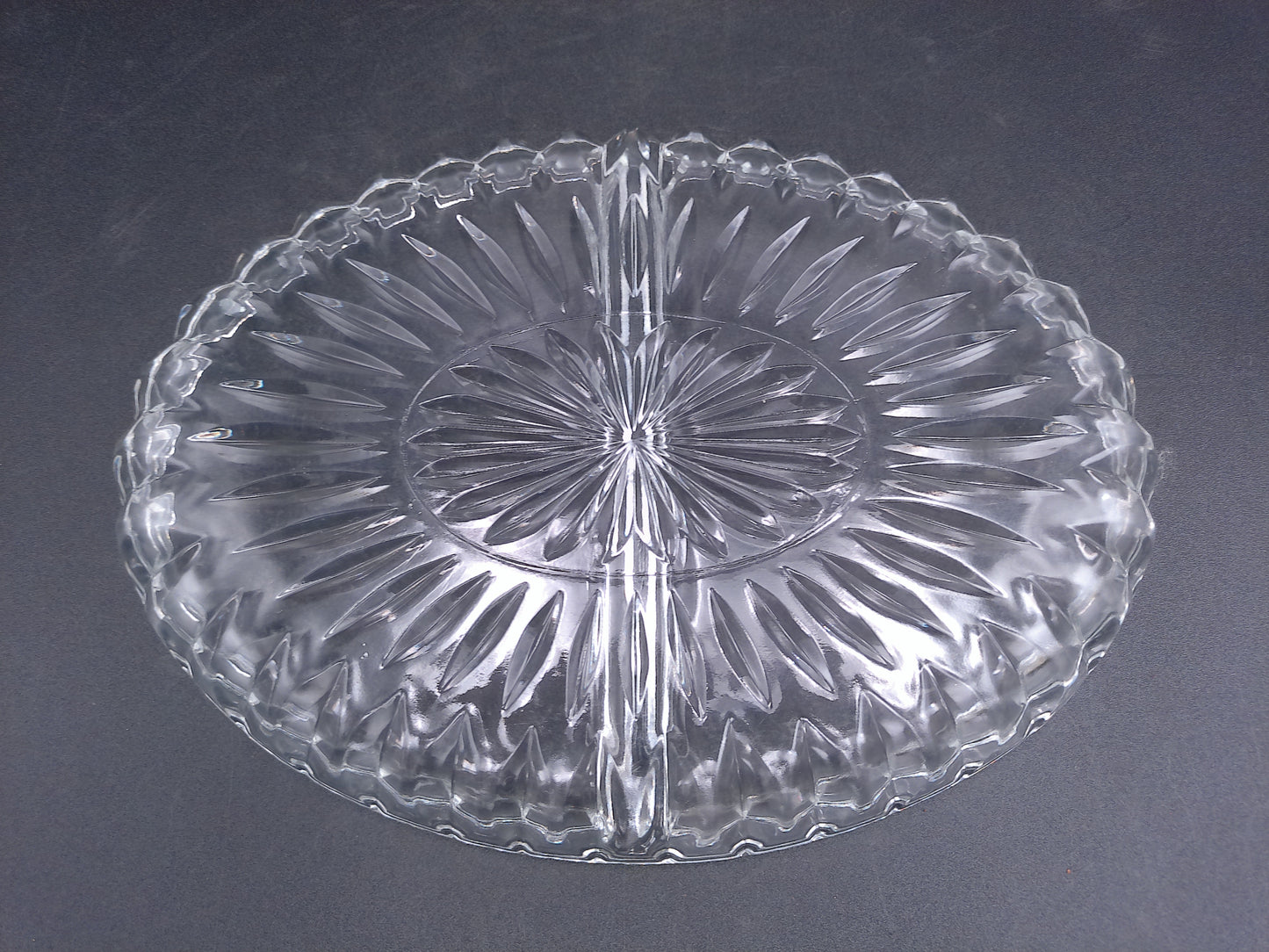 Gold Plated small set of 2 bowls and Divided Glass Serving Tray Dish Bowl Circle