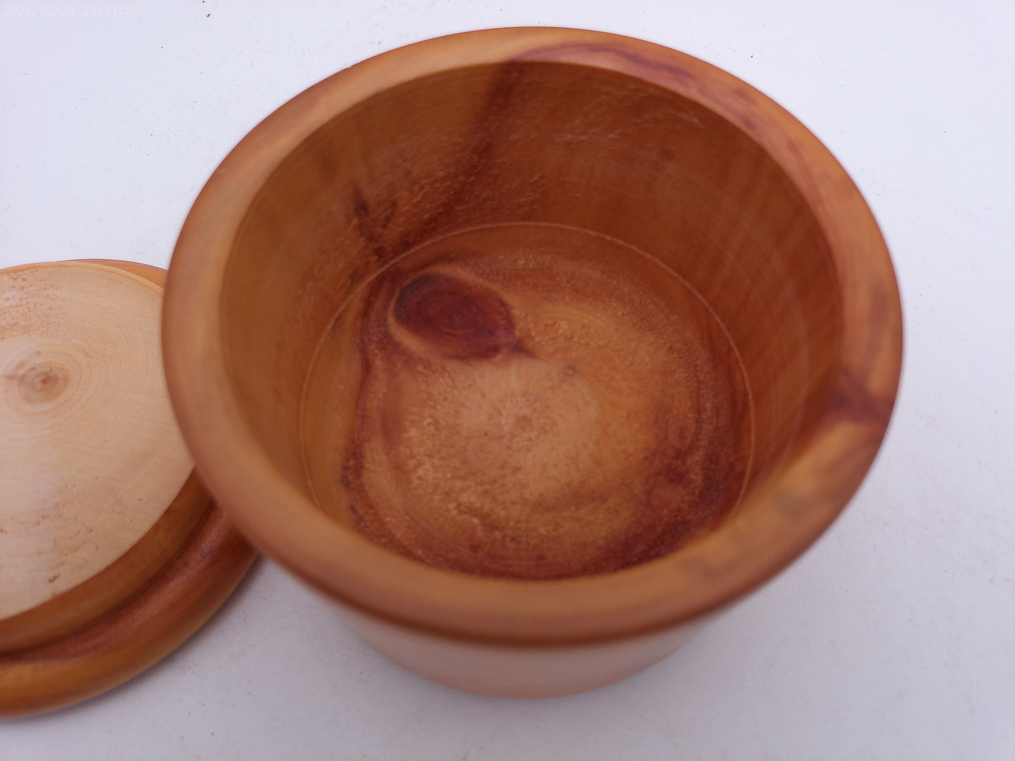 Vintage Wooden Round Jewelry Trinket Box Handmade