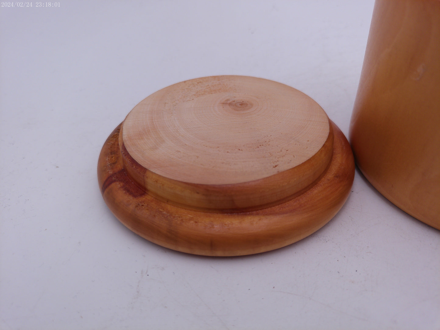 Vintage Wooden Round Jewelry Trinket Box Handmade