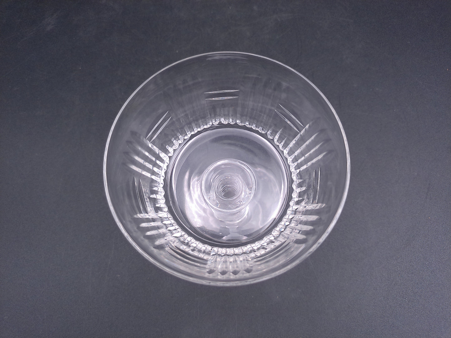 Tiffin Cut Glass Champagne or Sherbet Glasses 1950s with Vertical Design 11 Pieces