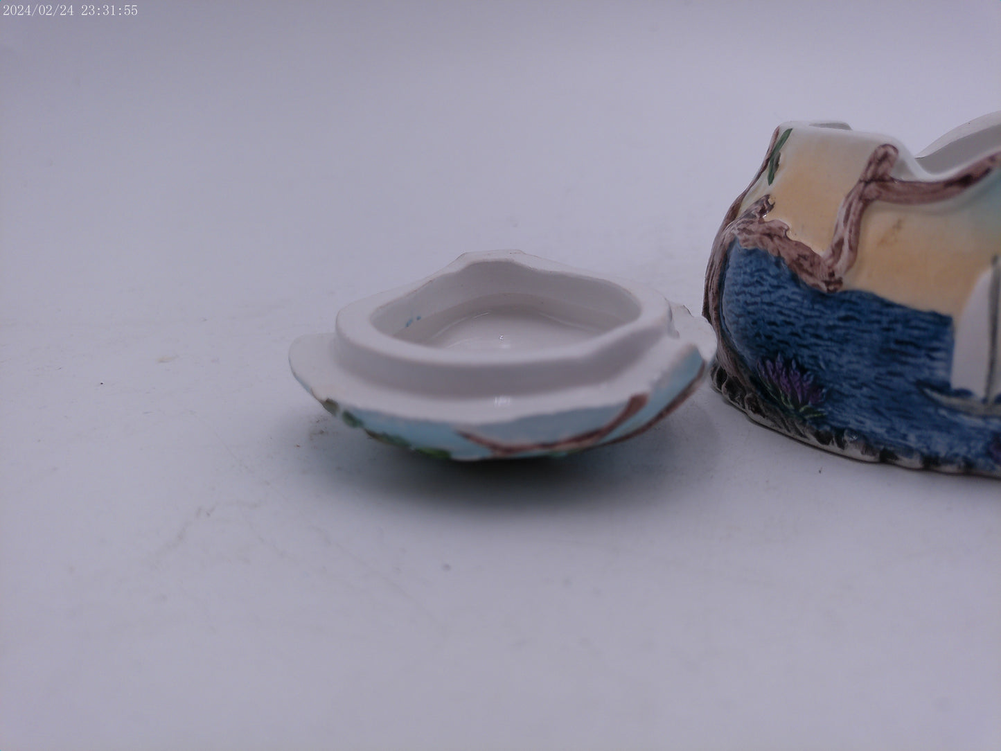 Small Unique Container with Lid Colorful Art