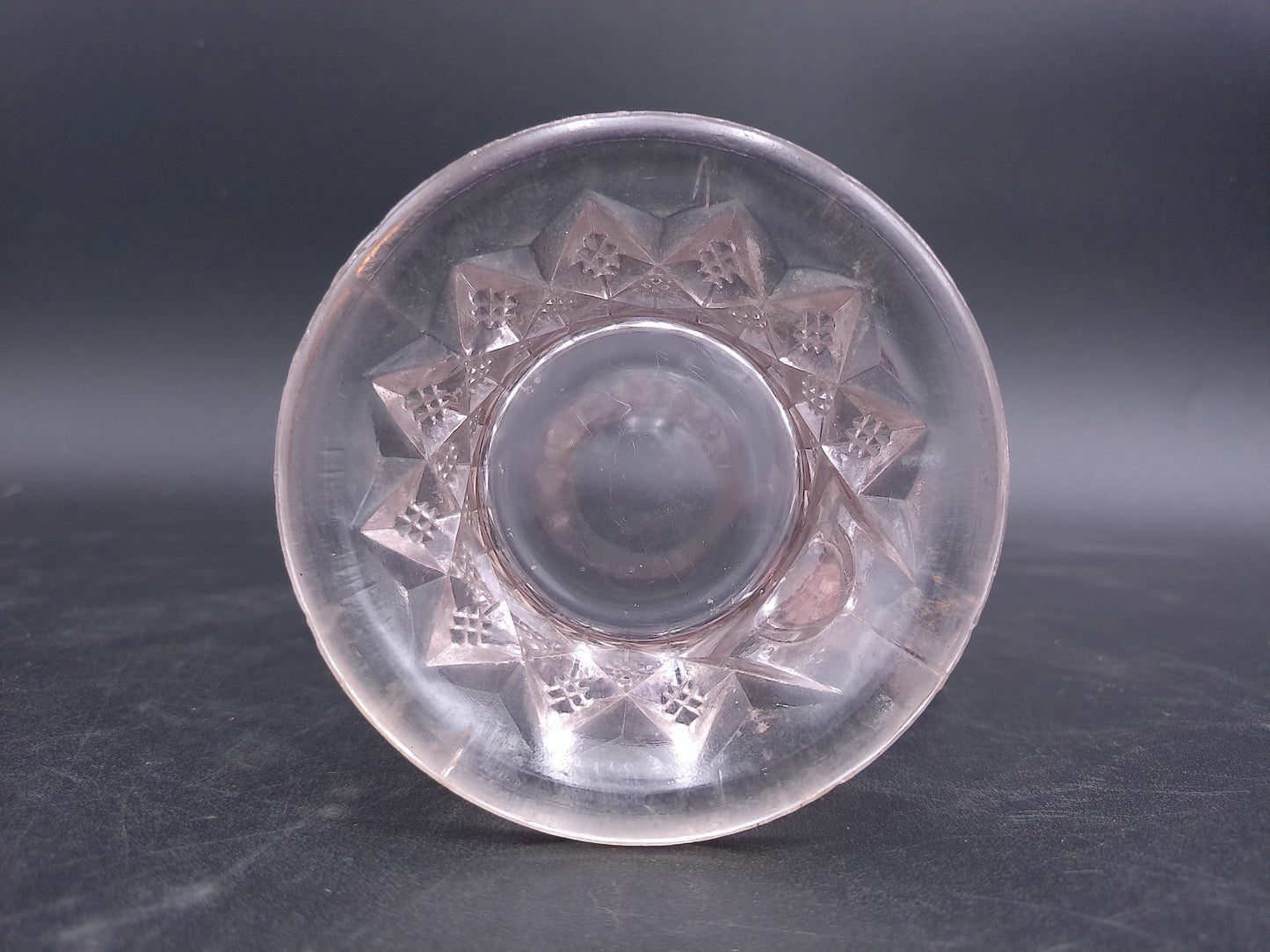 Early American Pressed Glass Creamer Gold colored rim Fostoria Glass Company Sylvan 1900s