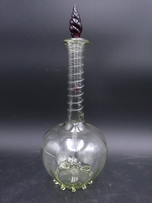 JULISKA Hand Blown Twisted Modern Clear Glass Sculpture Decorative Accent Vase