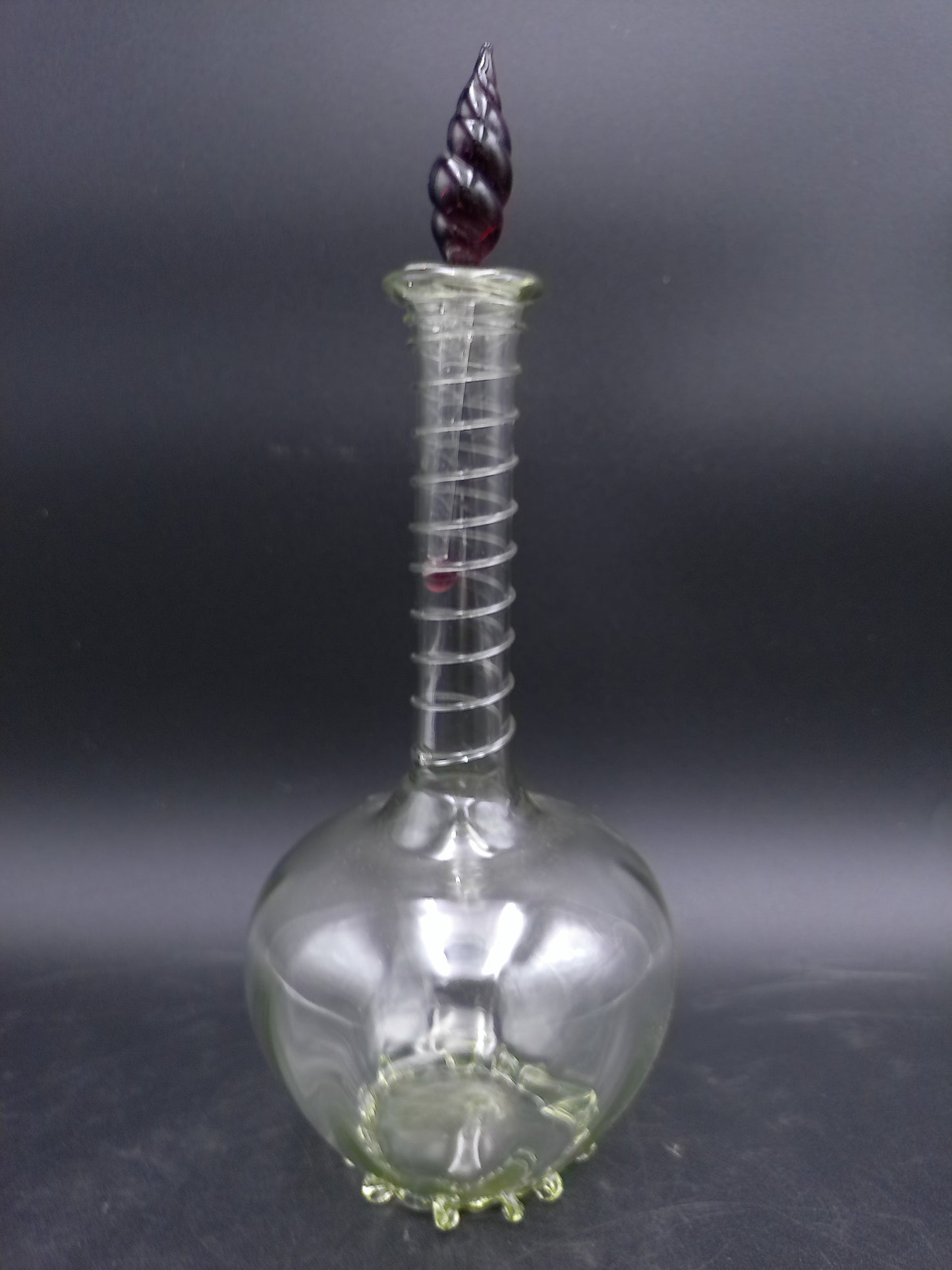 JULISKA Hand Blown Twisted Modern Clear Glass Sculpture Decorative Accent Vase