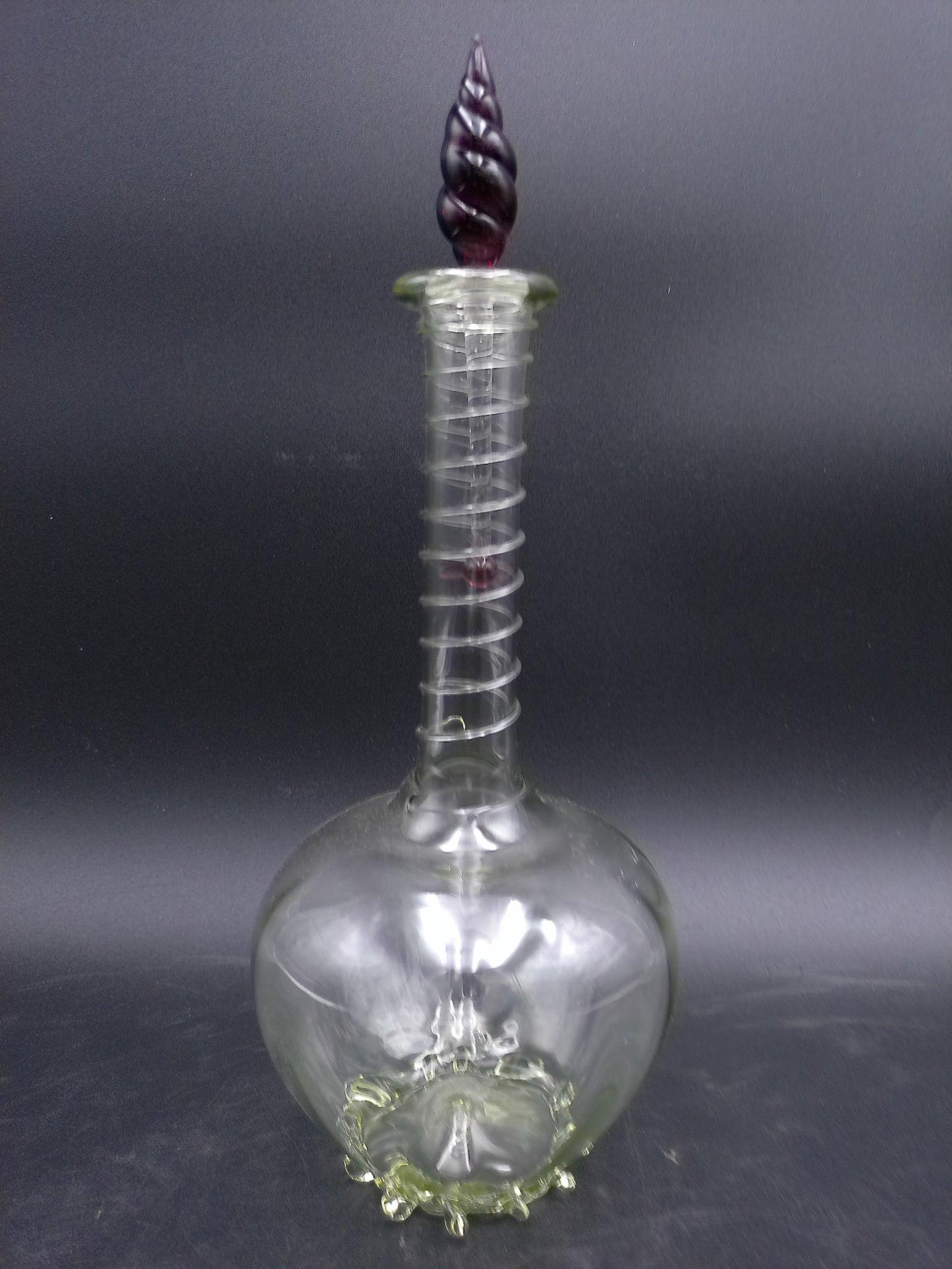 JULISKA Hand Blown Twisted Modern Clear Glass Sculpture Decorative Accent Vase