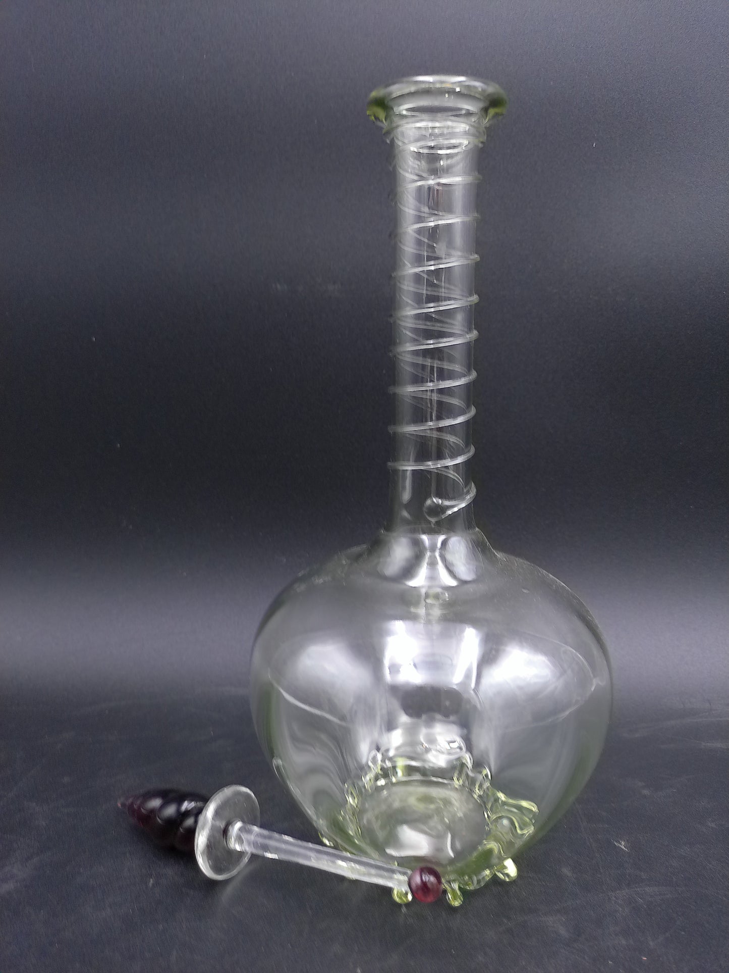 JULISKA Hand Blown Twisted Modern Clear Glass Sculpture Decorative Accent Vase