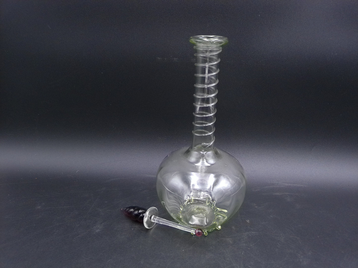 JULISKA Hand Blown Twisted Modern Clear Glass Sculpture Decorative Accent Vase