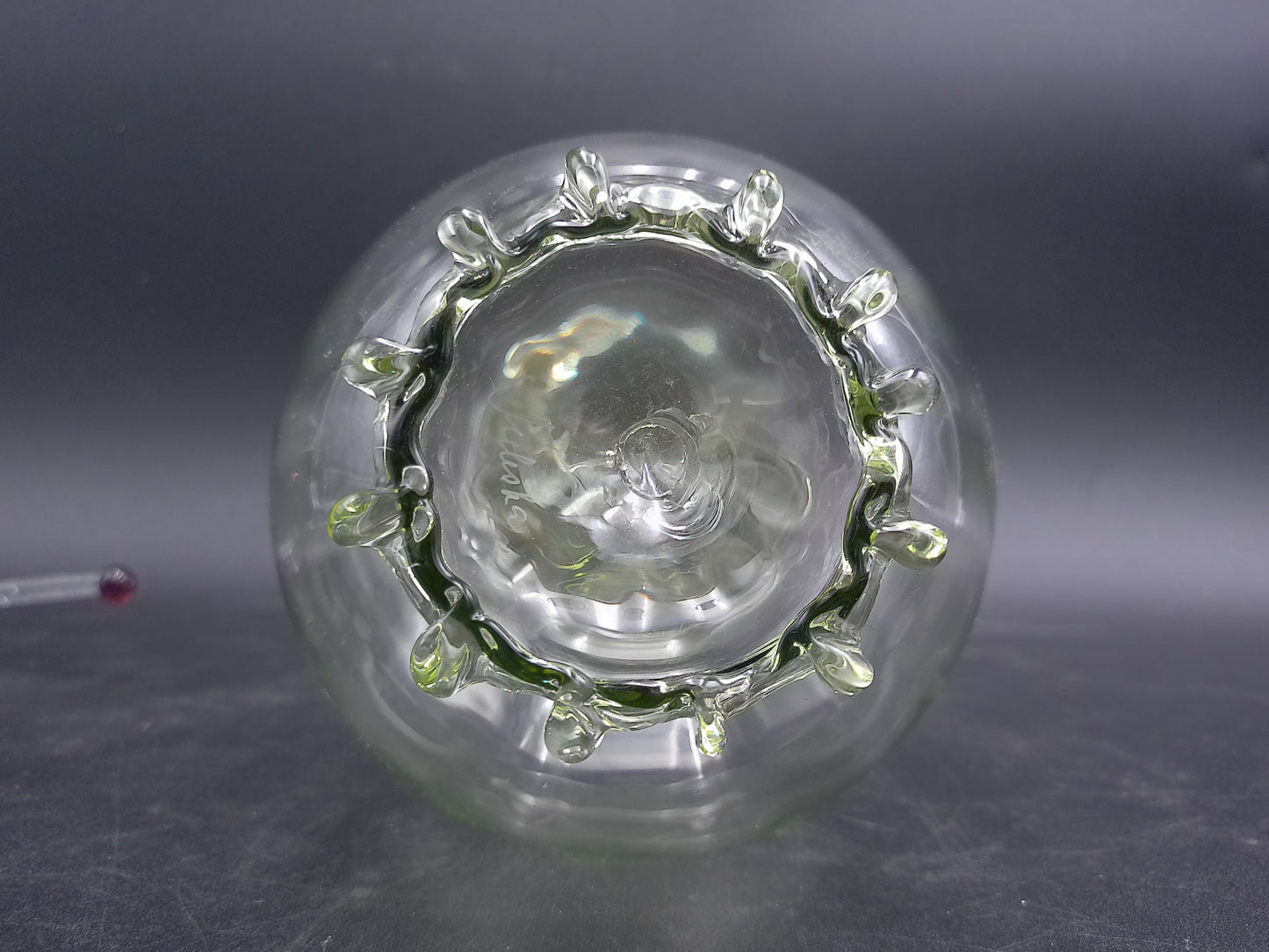 JULISKA Hand Blown Twisted Modern Clear Glass Sculpture Decorative Accent Vase