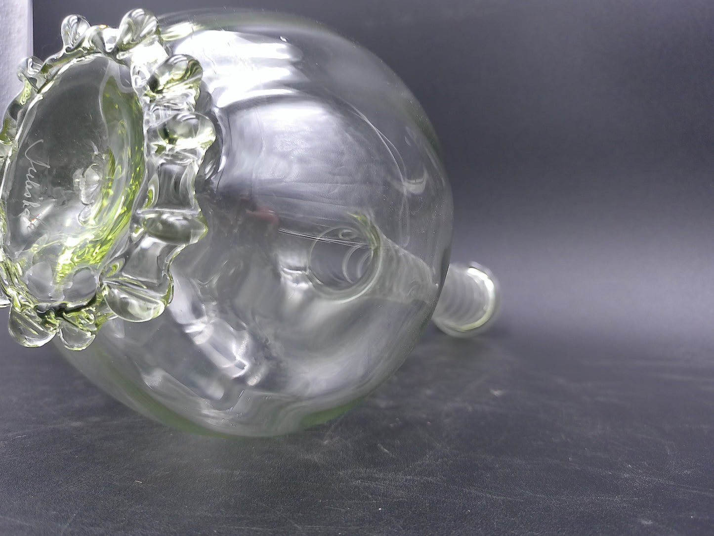 JULISKA Hand Blown Twisted Modern Clear Glass Sculpture Decorative Accent Vase