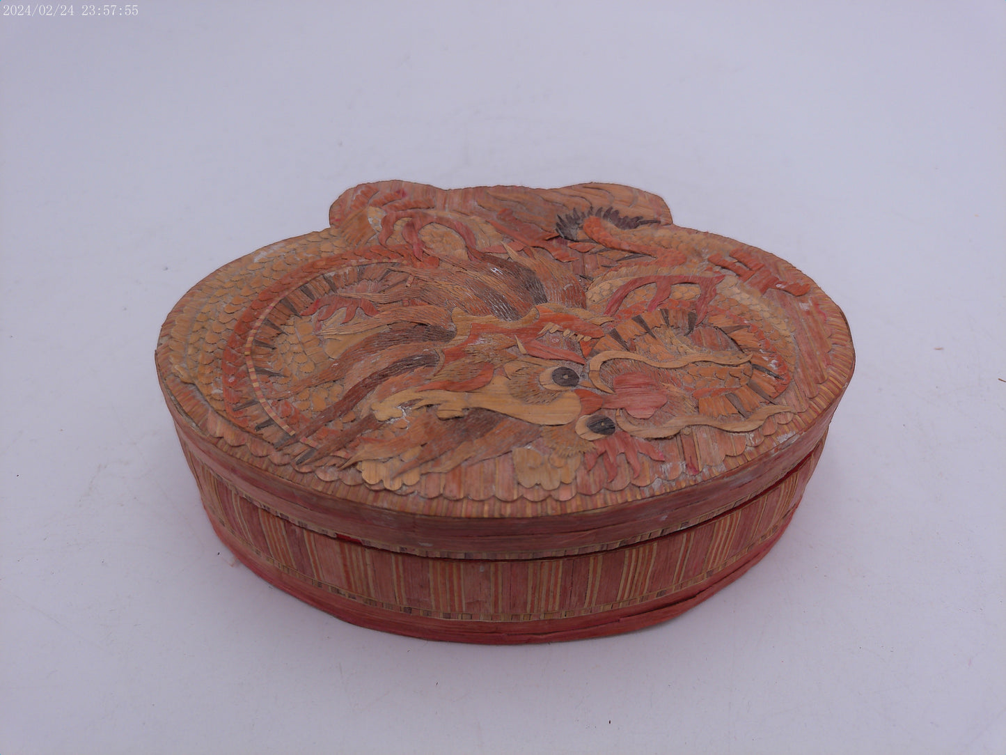 Rare Wood Bamboo Straw Jewelry box