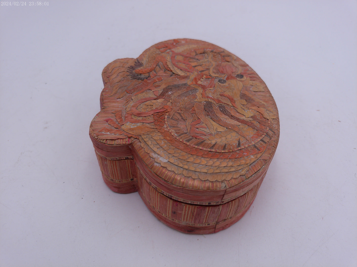 Rare Wood Bamboo Straw Jewelry box