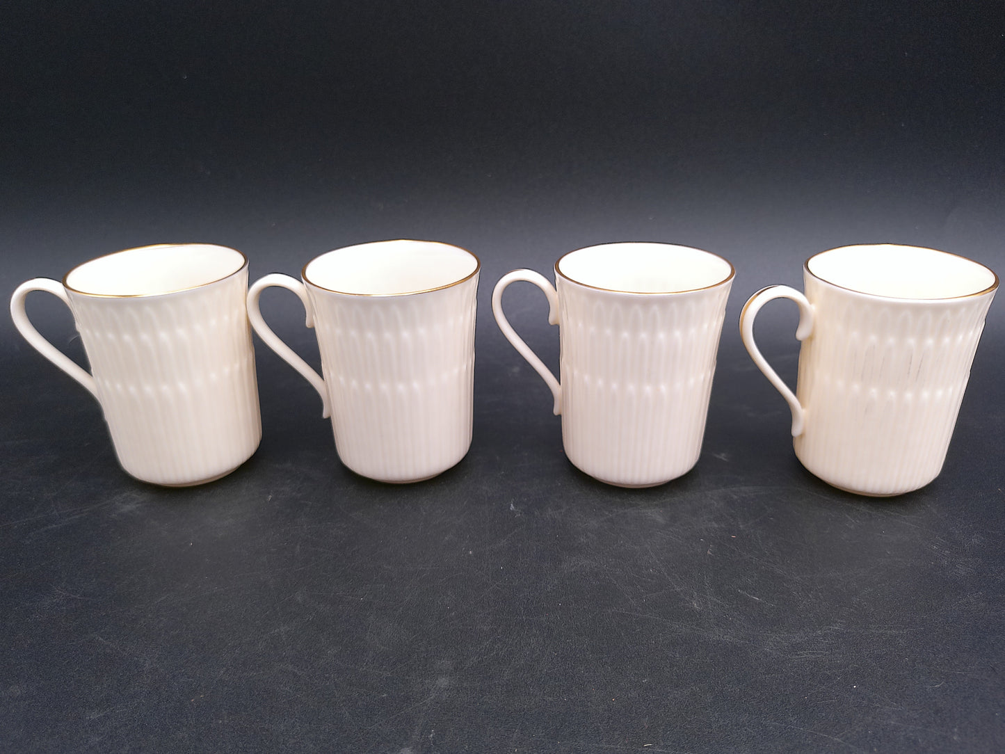 Lenox Expresso Coffee Tea Cups Demitasse Cup Ivory Gold Trim Set of 4