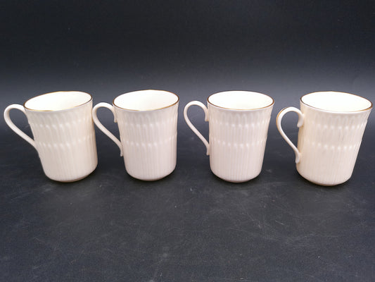 Lenox Expresso Coffee Tea Cups Demitasse Cup Ivory Gold Trim Set of 4