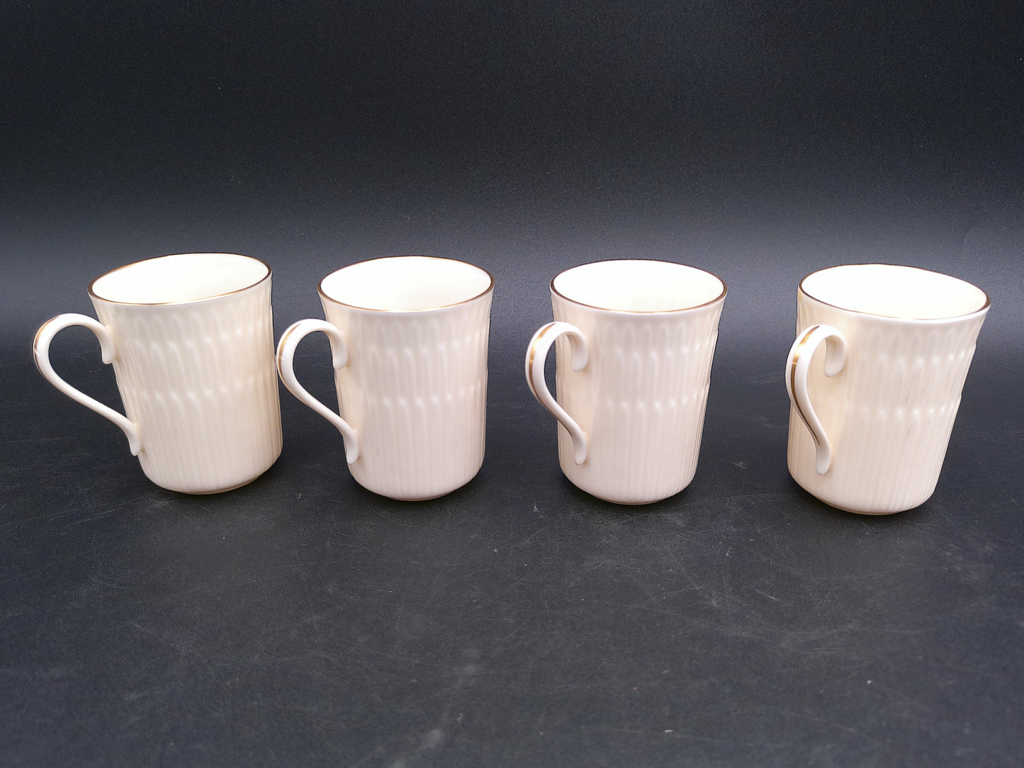 Lenox Expresso Coffee Tea Cups Demitasse Cup Ivory Gold Trim Set of 4