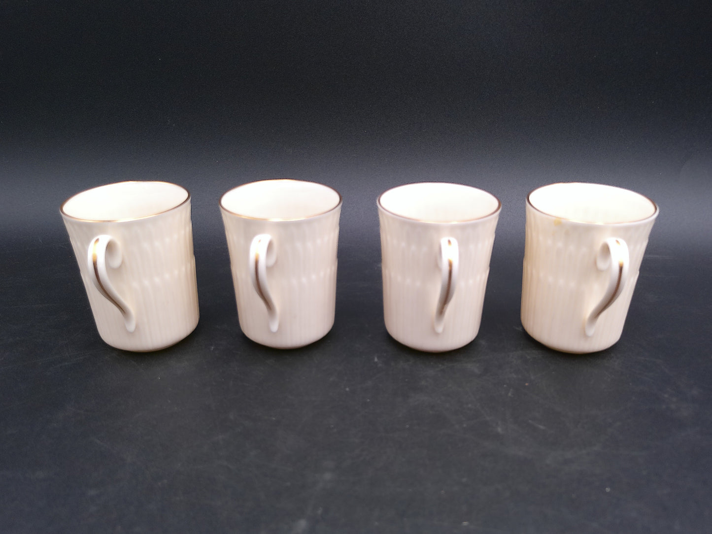 Lenox Expresso Coffee Tea Cups Demitasse Cup Ivory Gold Trim Set of 4