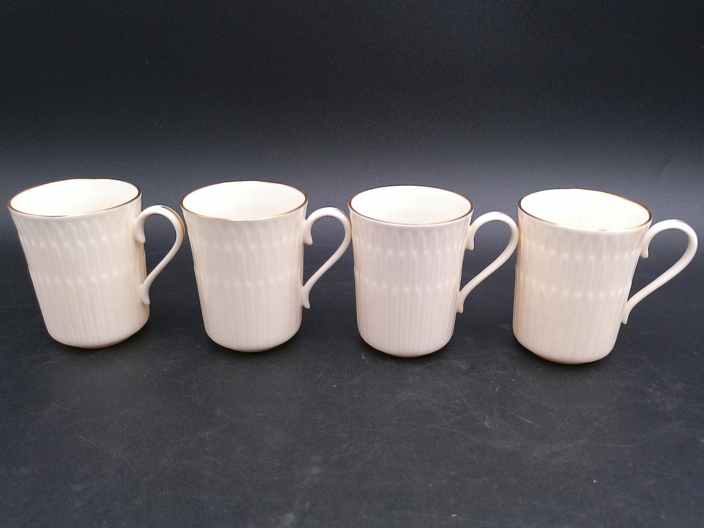 Lenox Expresso Coffee Tea Cups Demitasse Cup Ivory Gold Trim Set of 4
