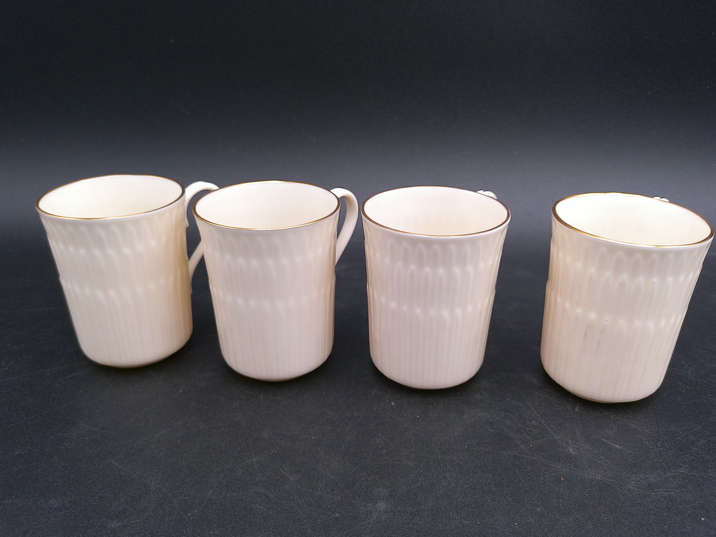 Lenox Expresso Coffee Tea Cups Demitasse Cup Ivory Gold Trim Set of 4