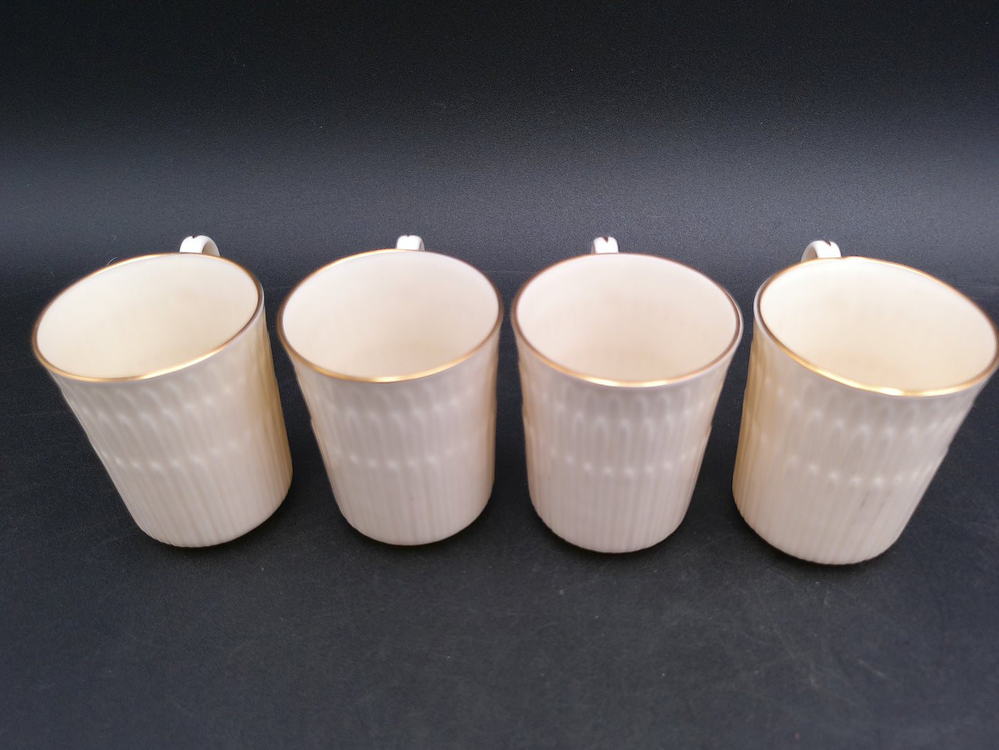 Lenox Expresso Coffee Tea Cups Demitasse Cup Ivory Gold Trim Set of 4
