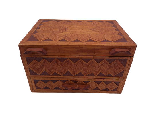 Vintage  Inlaid Jewelry Wood Box
