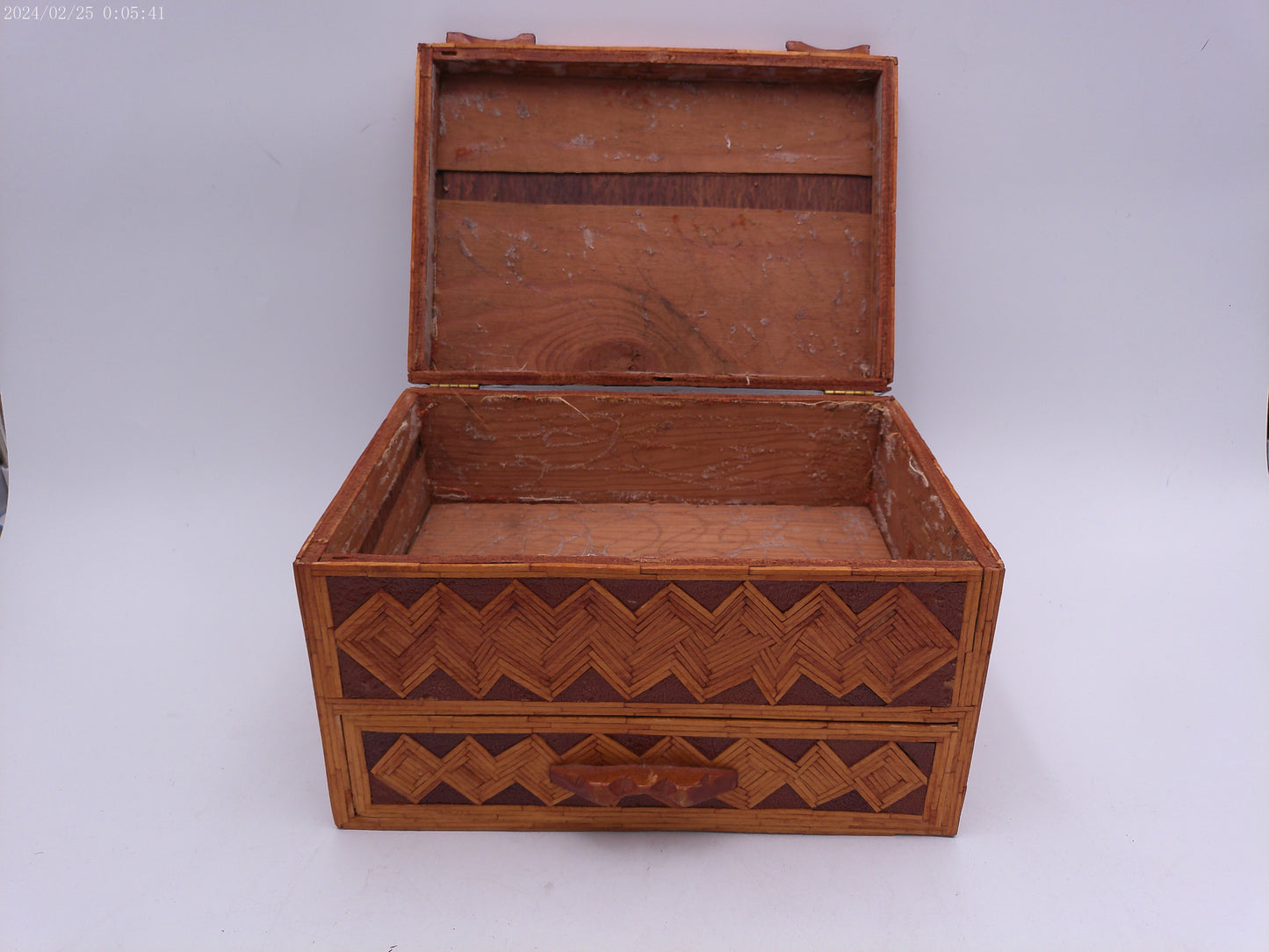 Vintage  Inlaid Jewelry Wood Box
