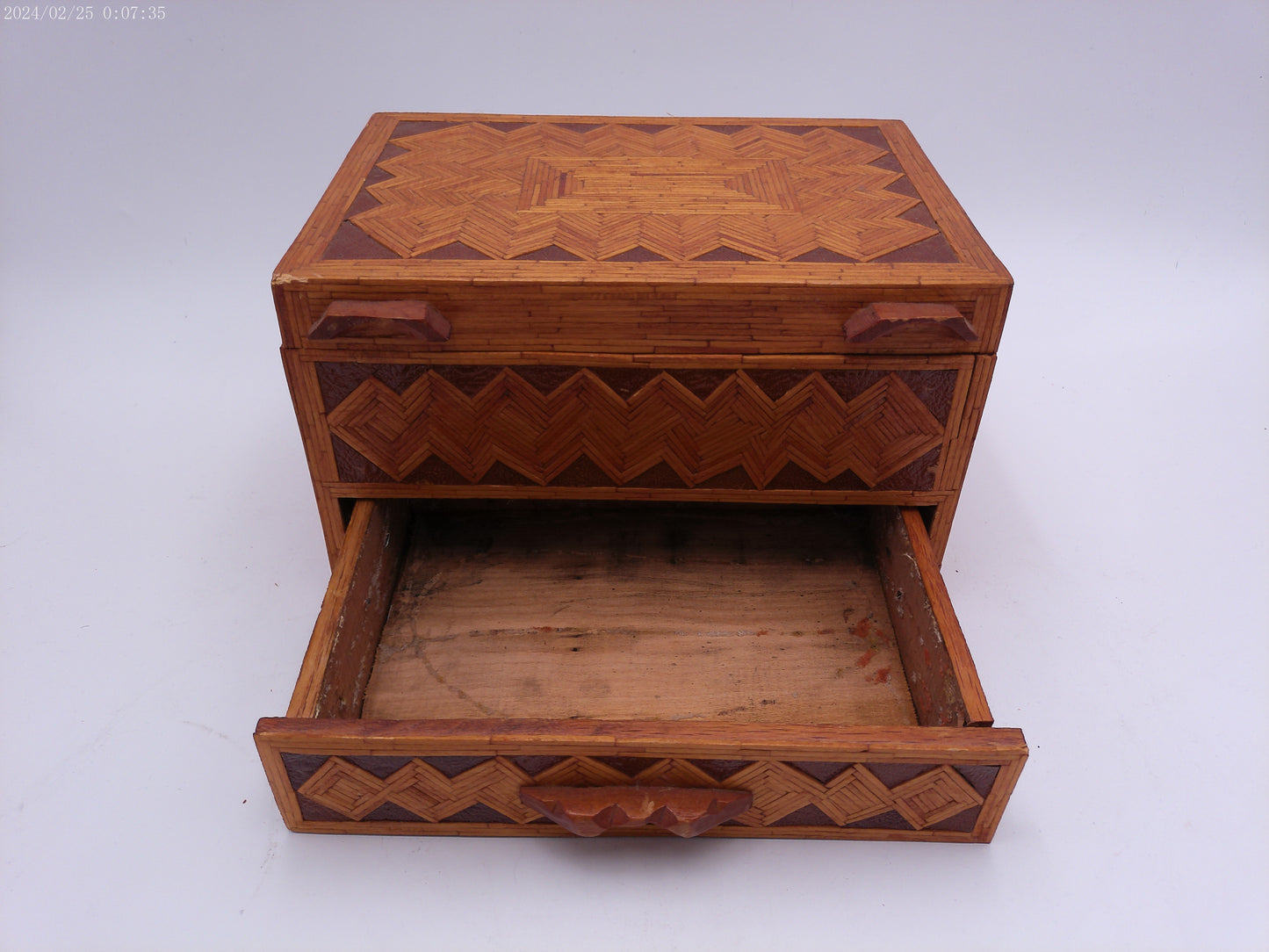 Vintage  Inlaid Jewelry Wood Box