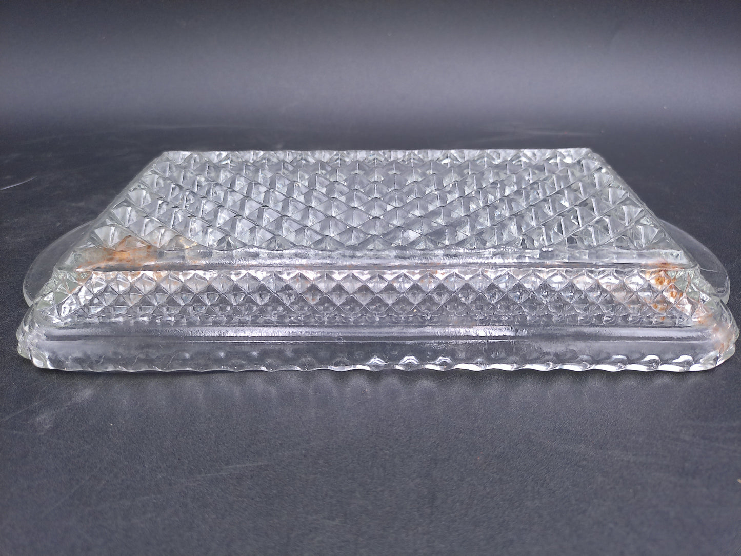 Anchor Hocking Glass Co. WEXFORD Crystal Rectangular Tray and 2nd tray
