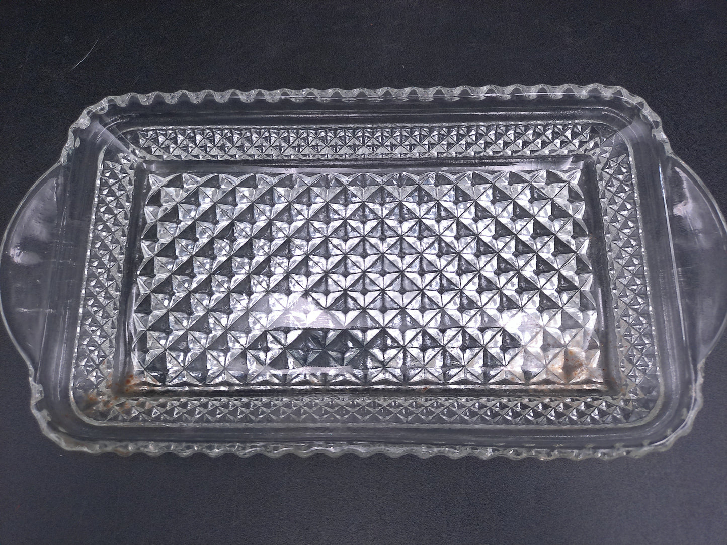 Anchor Hocking Glass Co. WEXFORD Crystal Rectangular Tray and 2nd tray