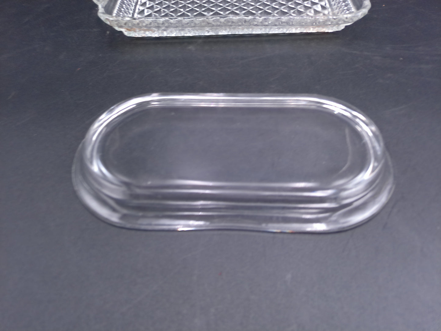Anchor Hocking Glass Co. WEXFORD Crystal Rectangular Tray and 2nd tray