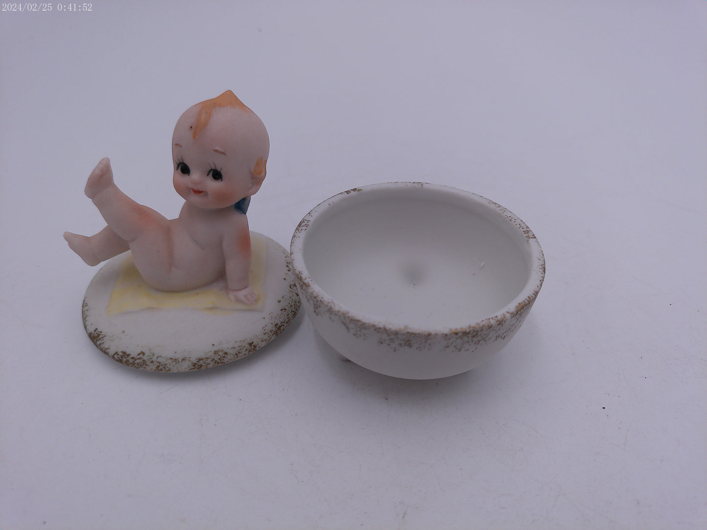 Vintage Kewpie Rare Ceramic Trinket Box