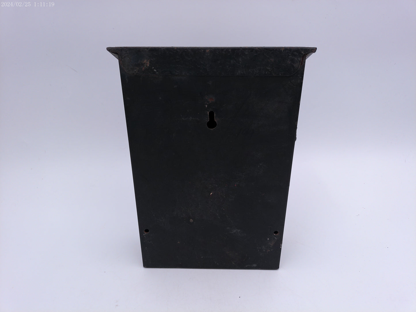 Vintage Tudor Style Black Cast Iron Mailbox Lockable