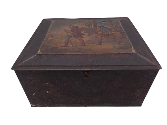 Very old Metal Box with Painting on top