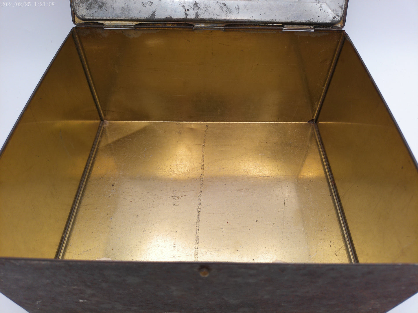 Very old Metal Box with Painting on top