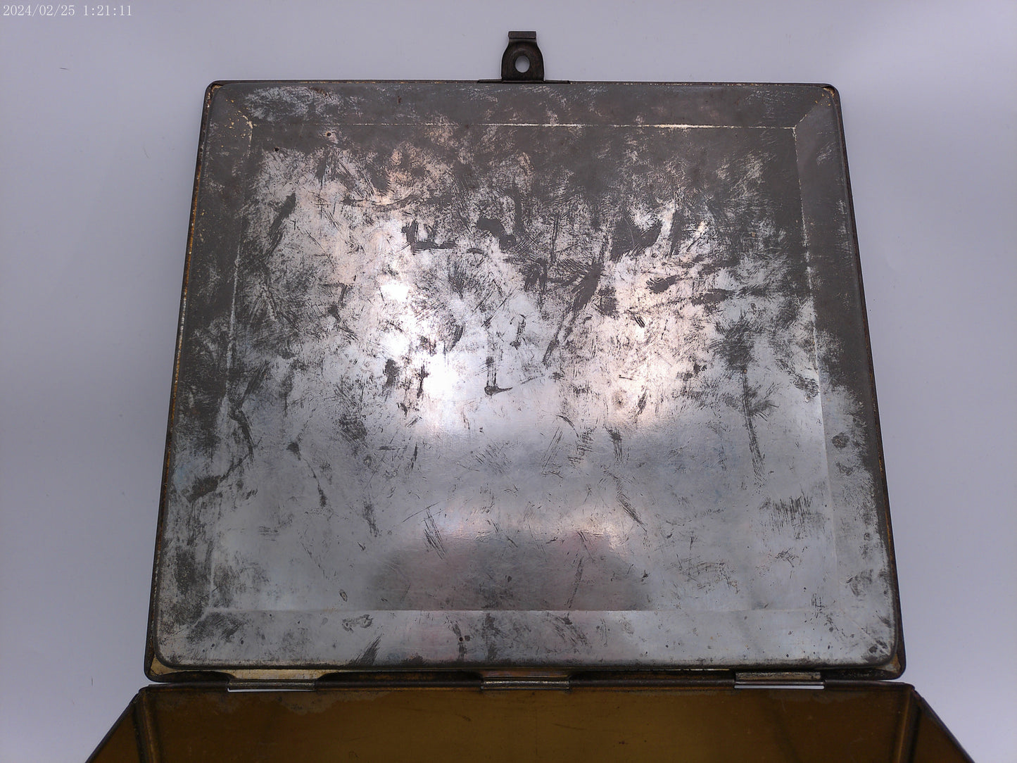 Very old Metal Box with Painting on top