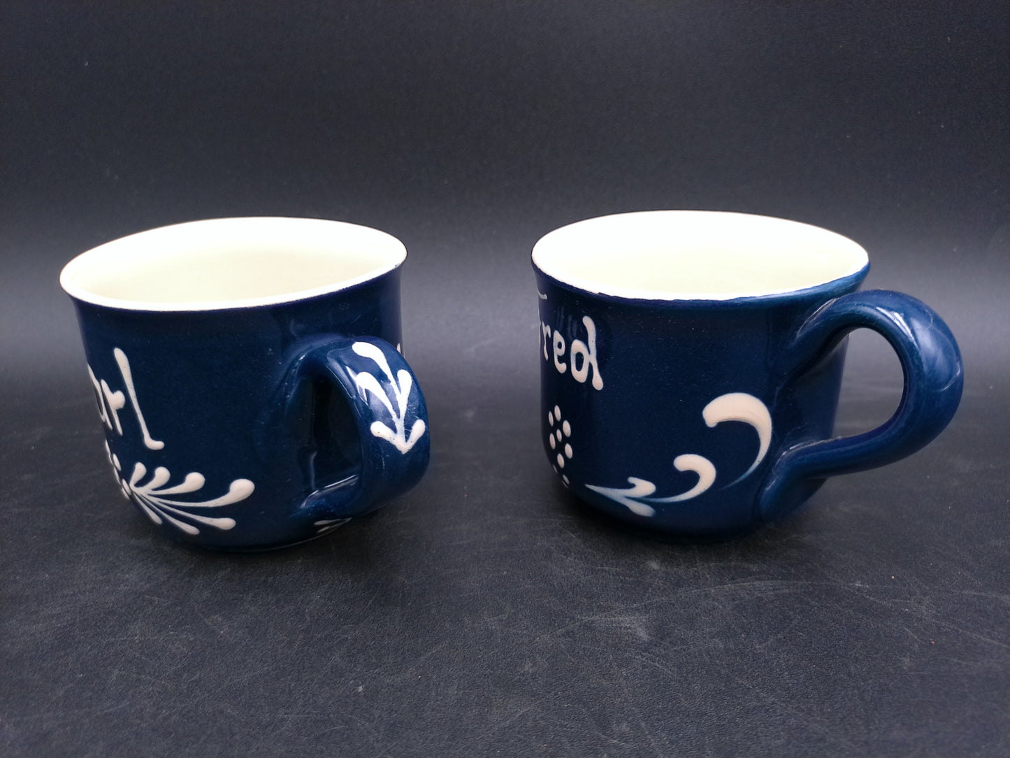 Coffee Cups Karl and Fred Painted on Cups