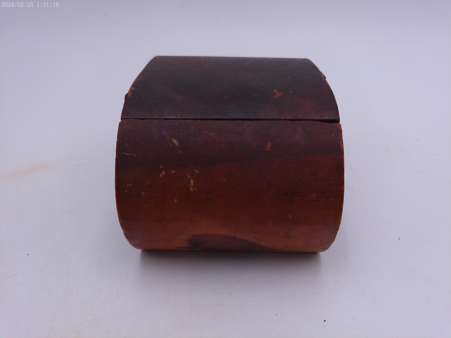 Vintage Cedar Box Curved Art Deco Shape Trinket
