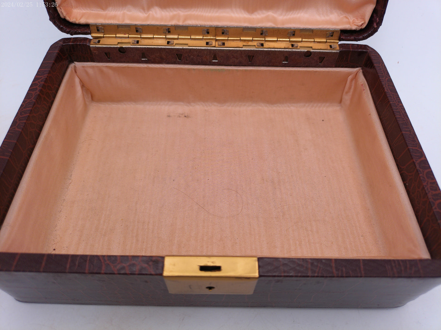 Vintage Farrington Texol Covered Metal Jewelry Box