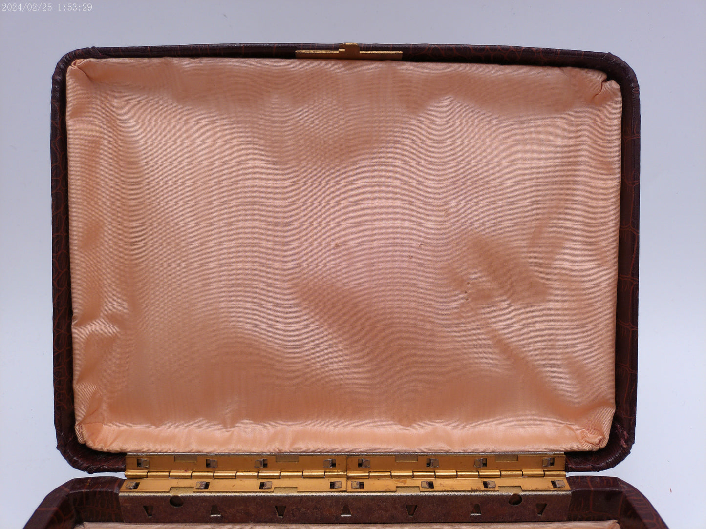 Vintage Farrington Texol Covered Metal Jewelry Box