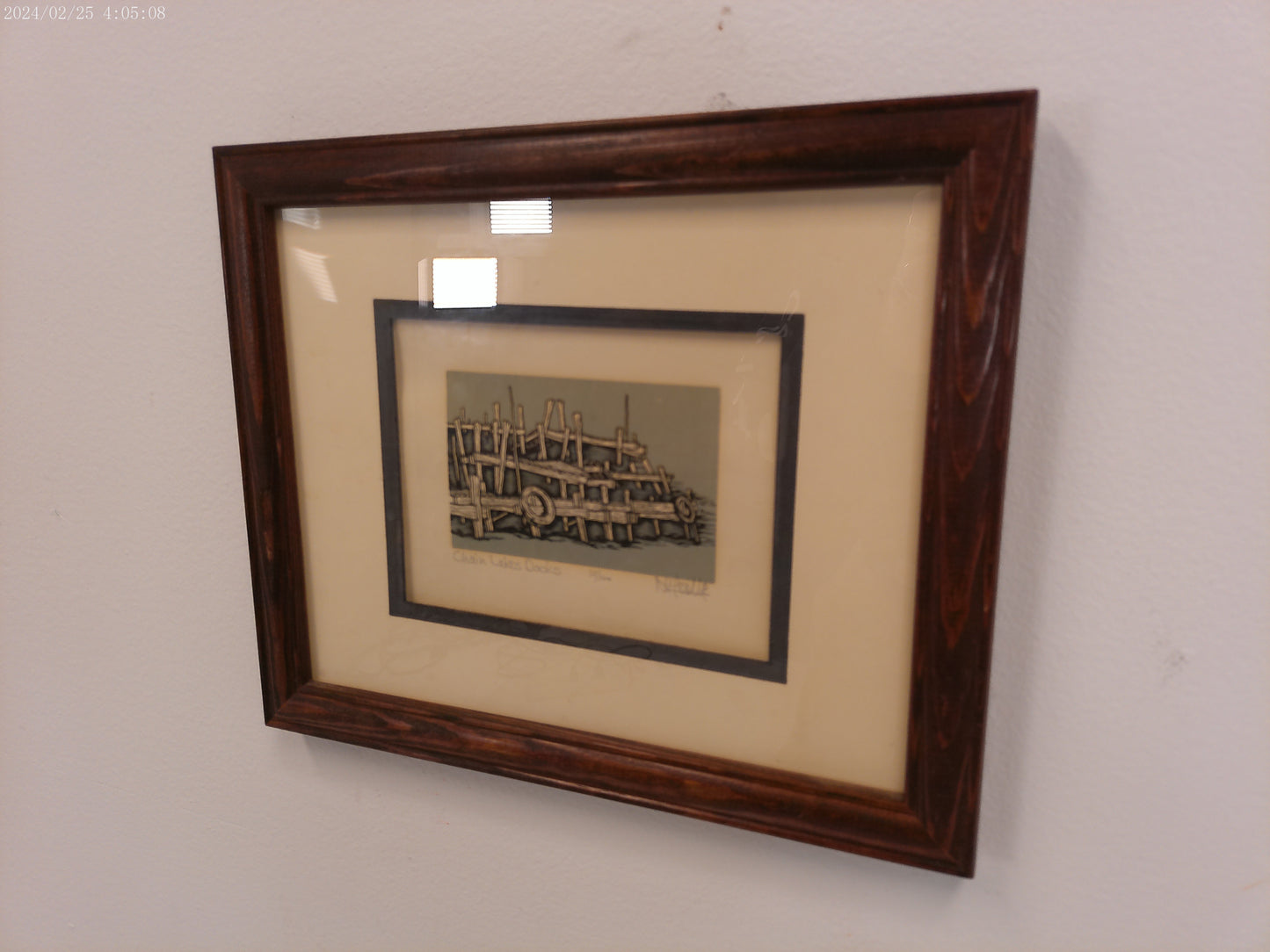 Art Chain Lakes Docks Print Framed