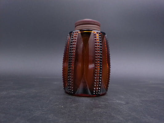 Small Glass Bottle with Metal Twist on Lid Vintage