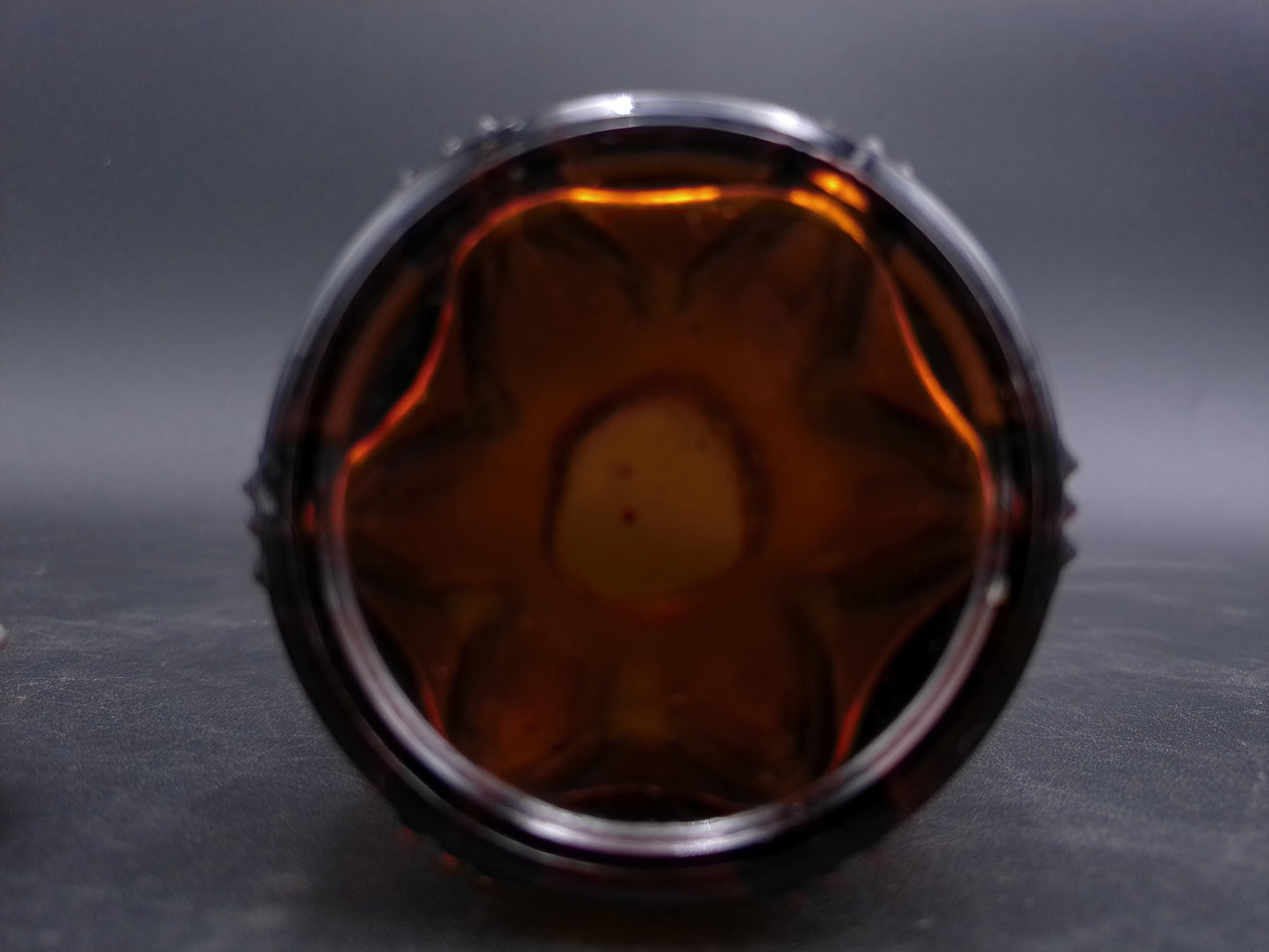 Small Glass Bottle with Metal Twist on Lid Vintage