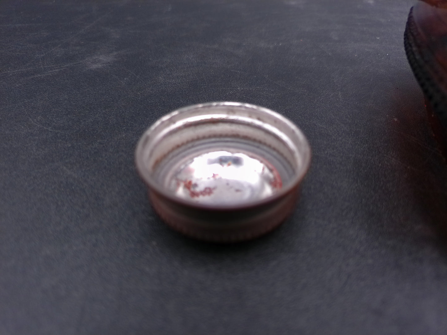 Small Glass Bottle with Metal Twist on Lid Vintage
