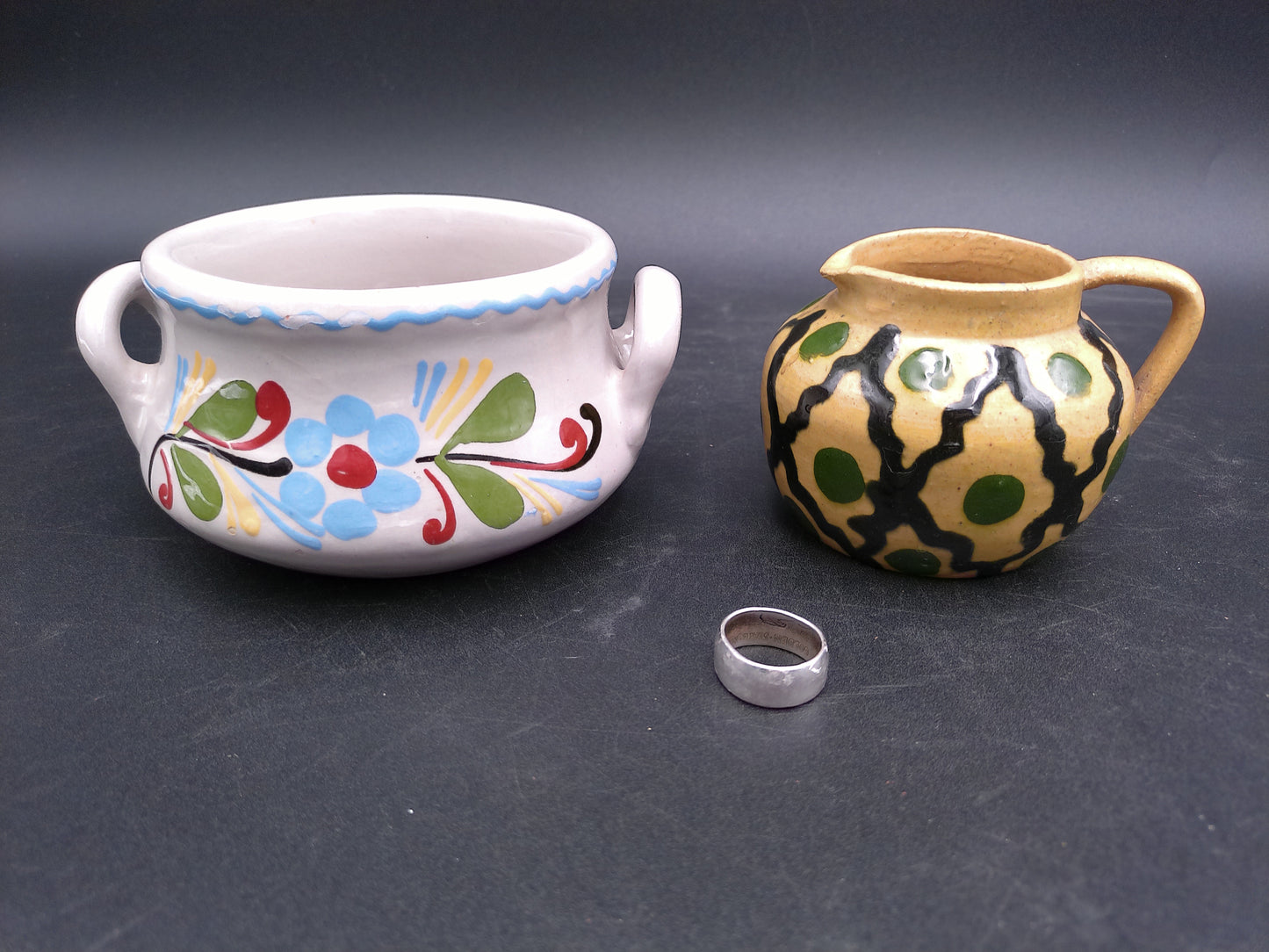 Beautiful Sugar Pot Bowl and Decorative Small Pitcher Vintage Duendorf
