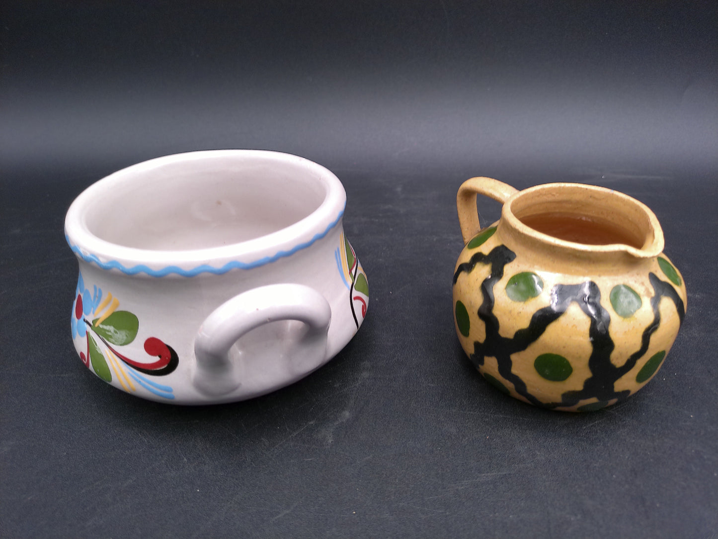 Beautiful Sugar Pot Bowl and Decorative Small Pitcher Vintage Duendorf