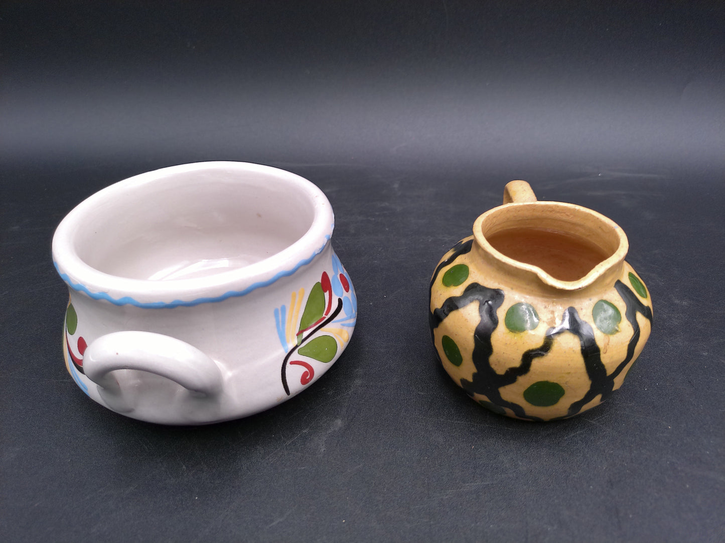 Beautiful Sugar Pot Bowl and Decorative Small Pitcher Vintage Duendorf