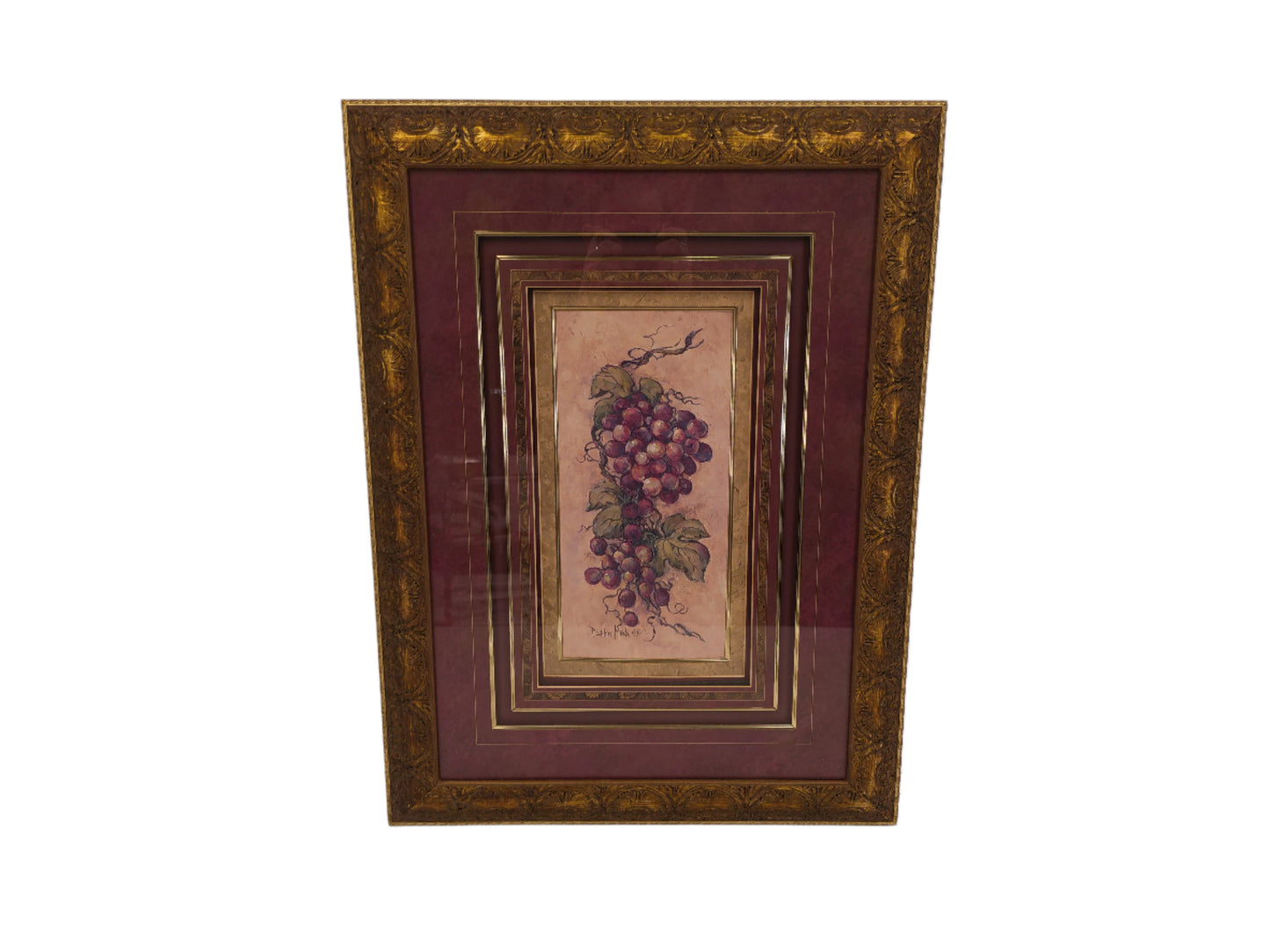 Art Grapevine II By Artist Barbara Mock Beautiful Layered Frame glass